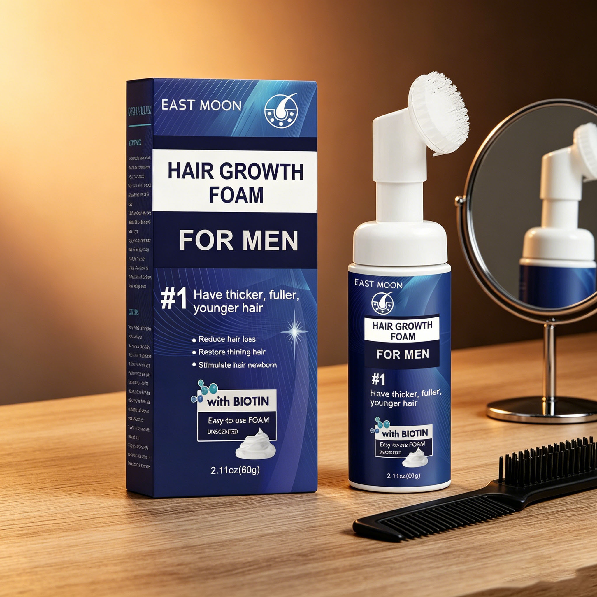 Hair Care For Hair Growth - Espuma para Crescimento Capilar com Escova